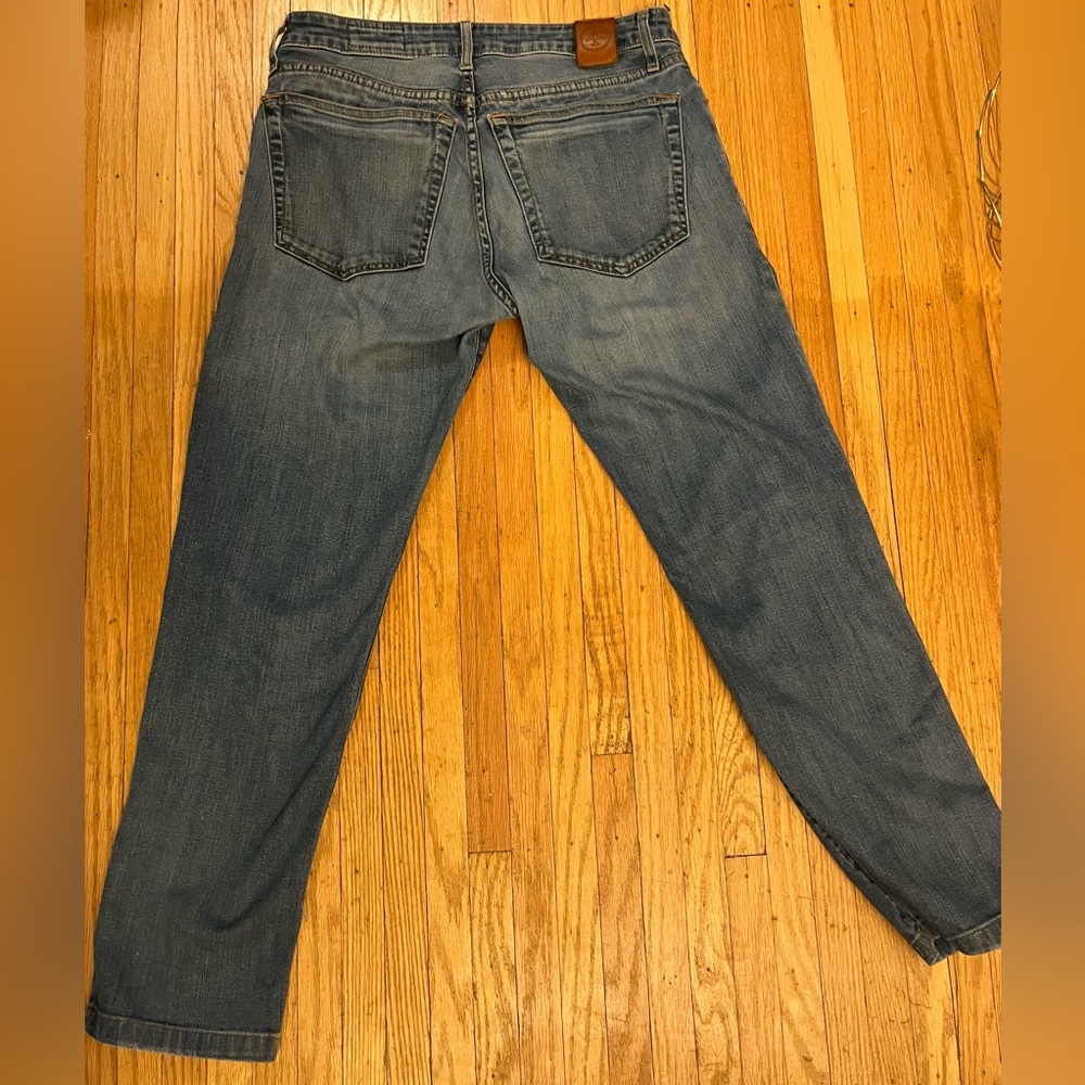 Men's Ripped Aviator Nation Blue Denim Jeans - Picture 2 of 7